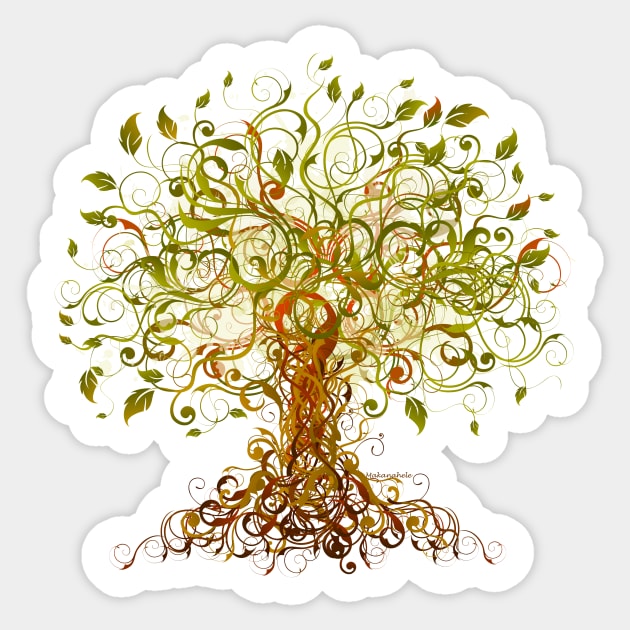 Colorful Modernist Tree 13 Sticker by Makanahele